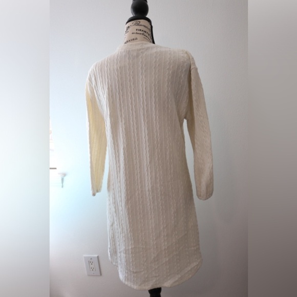 Cream Ribbed Mock Neck Long Sleeve Sweater Dress Junior XL - Picture 5 of 6